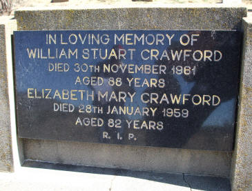  - CRAWFORD William Stuart & Elizabeth Mary (nee BALE) @ Moonbah Cemetery